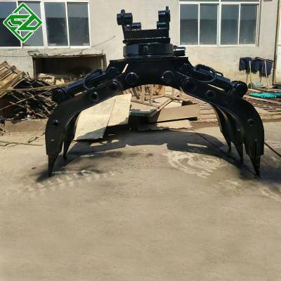 China Hydraulic Excavator Attachment Excavator Grapple Wooden Log Clamp for sale