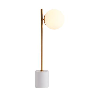 China Nordic simple white marble creative post-modern creative glass bedside lamp designer living room bedroom desk lamp for sale