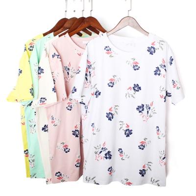 China Fashion Breathable Round Neck Woman Print Casual Short Sleeve Multiple Colors T-Shirt for sale