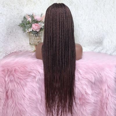 China Swiss lace full synthetic lace front cornrow braid wigs for black women, wholesale ombre color braided lace wigs vendors for sale