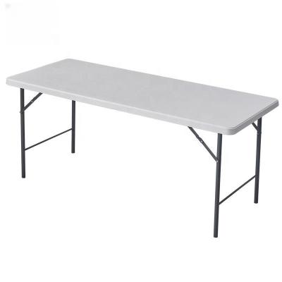 China Easy to fold & Carry Easy Clean Moisture Proof Kamp Malzemeleri Katlanir Masa Sandelye Portable Rectangle HDPE Plastic Folding in Half Long Table for sale