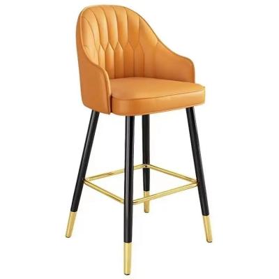 China Nordic Modern Luxury Adjustable Swivel Adjustable Metal Bar Stool Velvet High Counter (Height) Barstool Bar Chairs for sale