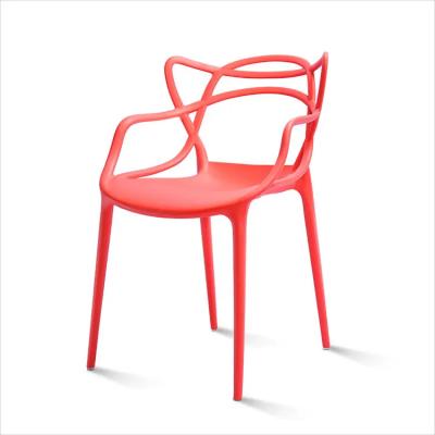 China Sillas Plasticas Cheap Modern Cafe Convertible Armrest Leisure Restaurant Stackable Plastic Dining Chair for sale