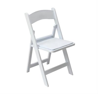 China Foldable Outdoor Padded White Colors Wedding Banquet Event Plastic Resin Collapsible Folding Chairs for sale