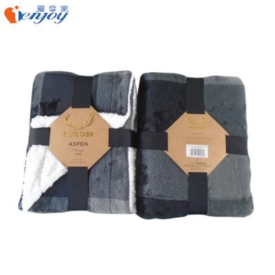 China Anti-pilling wholesale super soft travel blanket with flannel and sherpa for sale