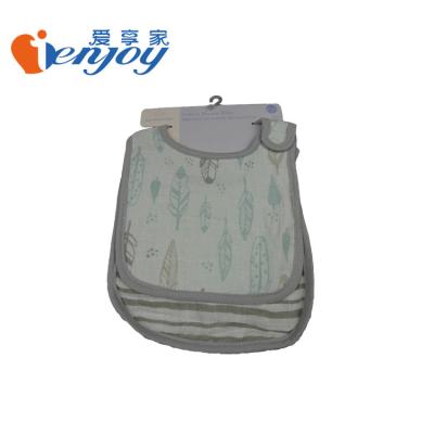 China 2020 Ienjoy Viable Stripe Printed Cotton Muslin Baby Bib for sale