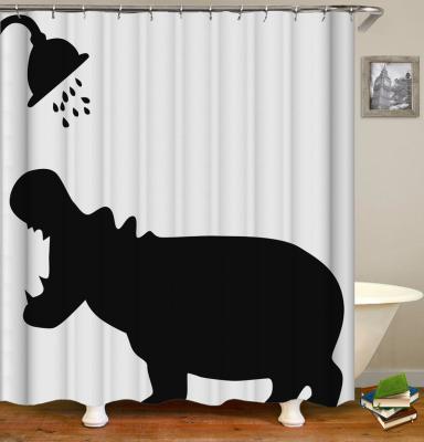 China Sustainable Ruffle Latex Cartoon White Shower Curtain Set Kids Shower Curtain for sale