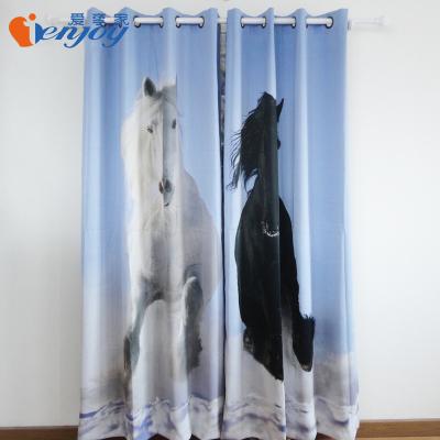 China Blackout Ienjoy Blackout Horse Print Custom Curtain For Living Room Bedroom for sale