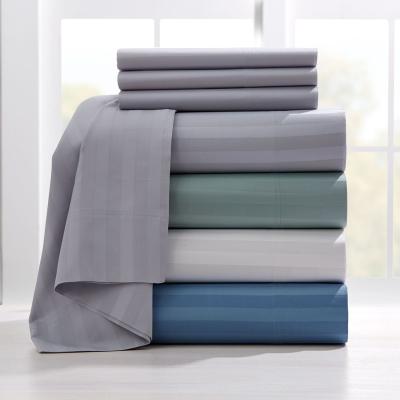 China Nondisposable Tone On Tone Striped Microfiber Sheet Set for sale