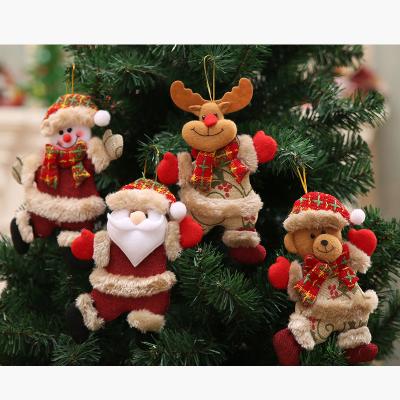 China Santa Snowman Deer Bear Cloth Christmas Tree Hanging Pendant Dancing Christmas Tree Doll Christmas Tree Dolls Small Christmas Tree Pendant Props Small for sale