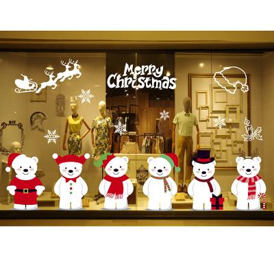 China Adhesive Free Static Stickers Christmas Atmosphere Decoration Supplies Adhesive Free Static Stickers Christmas Shopping Mall Window Stickers for sale