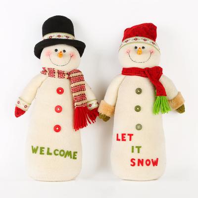 China Wholesale Cute Plush Christmas Toy Snowman Christmas Decoration Christmas Gift Couples Snowman Doll Christamas Decoration 38cm for sale