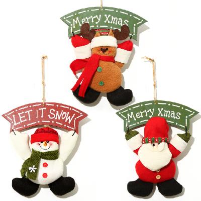 China Christamas Christmas Home Decoration Santa Claus Snowman Reindeer Christmas Doll Hanging Dish Hanging Dish for sale