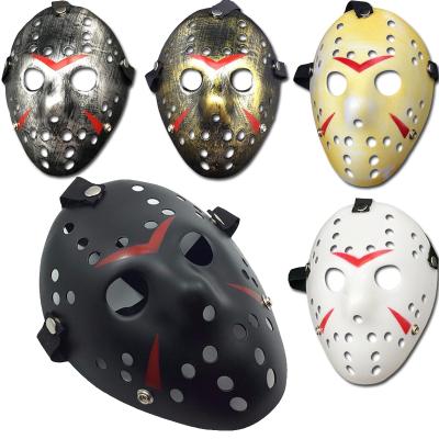 China New Halloween Masquerade Party Horror Comfortable Antique Gold Silver Resin Thicken Freddy's War Jason Mask for sale