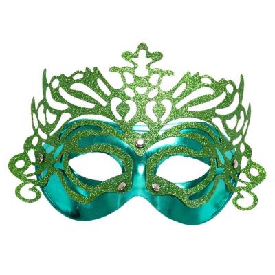 China Ladies Gold Powder Crown Mask Halloween Birthday Party Carnival Masquerade Venetian Ladies Gold Powder Crown Mask for sale