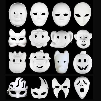 China eco-friendly blank painting white mask handmade animal paper 3d mask for party for sale