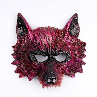 China Red Wolf Mask Masquerade Party of 8 Halloween for sale