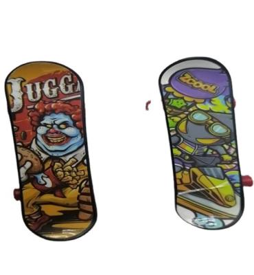 China New Gifts SJ220827 Fashion Plastic Mini Finger Skateboard Cartoon Print Toy Adult Children Desktop Sports Game Gift Novelty Toy for sale