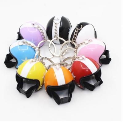 China New Capsule 22SJ0804 Plastic Helmet Toy Hot Sale Plastic Key Ring Pendant Key Chain Star Mini Sport Motorcycle for sale