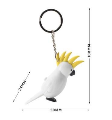 China New Gift SJ220805 Capsule Toy Lovely Bird Creative Animal 3D Plastic Key Chain With LED Flashing Light With Sound Key Chain for sale