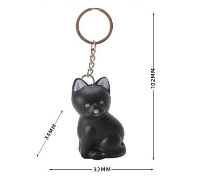 China New Gift 22SJ0805 Capsule Toy Lovely Cat With Led Flashlight With Key Chain Healthy Animal Newest Key Chain Design for sale