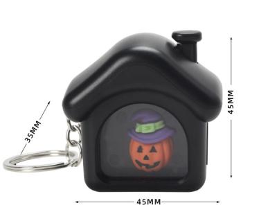 China SJ220806 Newest Lovely Gift Capsule Toy 3D Pumpkin House With Led Flashing Light With Halloween Key Chain Sound Toy for sale