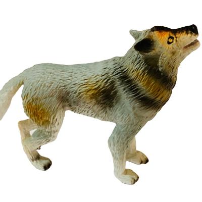 China SJ220907 Lifelike PVC Model Resin Figure Wolf Lifelike Wild Animal Lifelike Wolf Toy Customized Decoration For Kids for sale