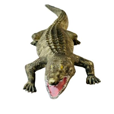 China SJ220907 High Quality Beneficial Kids Simulation Zoo Forest Set Realistic PVC Resin Model Wild Animal Crocodile Toy For Children for sale