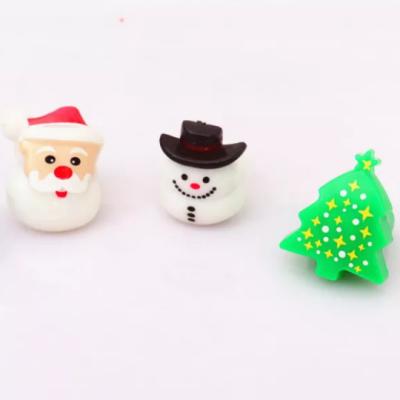 China SJ220527 Cute Glowing Christmas Snowman Snowflake Fashion Tree Ring Flashing Light Christmas Ring Gift For Kid for sale