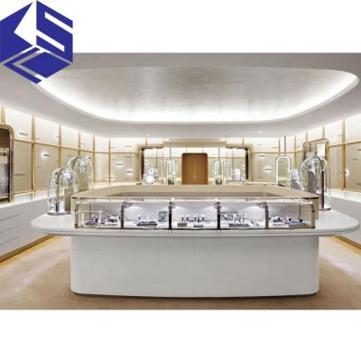 China Shop Fixture Hot Sales Beauty Jewelry Shop Decoration Modern Retail Counter Design Images for sale