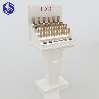 China Cosmetic Shop Display Counter Furniture Cosmetic Counter Shop Fixture Display Design For Sale for sale