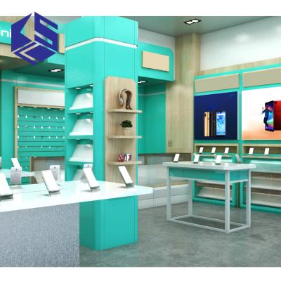 China High End Morden Cell Phone Store Fixtures Wooden Cell Phone Store Interior Design for sale