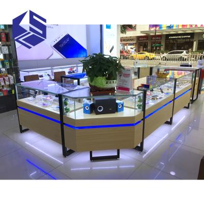 China Store Display Environment Friendly Glass Material Wholesale Mobile Furniture Design Counter Shop Display Showcase for sale