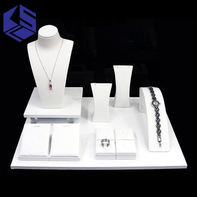 China Wholesale Luxury Classic Jewelry Display Set Ring Necklace Display Rack Jewelry Store Jewelry Display Set PU for sale