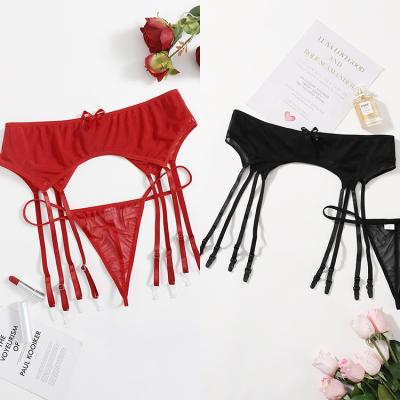 China Plus size plus size sexy costume women's transparent thong lingerie panties suspenders panties costume for sale