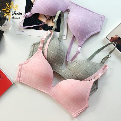 China Women Antibacterial Seamless Bra Lift Up Lady Breathable Women Bralette Underwear Wire Straps Summer Free Adjustable Sexy Bright Bras Lingerie for sale