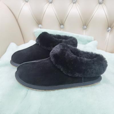 China Outdoor Indoor Warm Toe Men Winter 100% Soft Custom Made Soft Durable Double Face Sheepskin Closed Slippers for sale