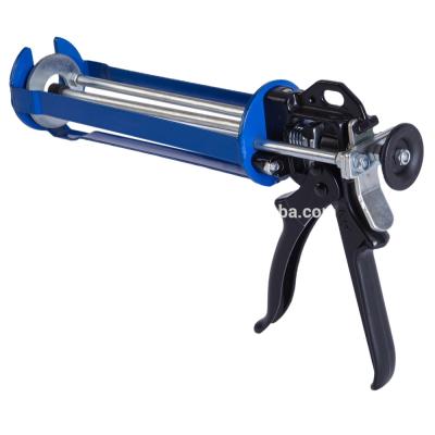 China Manual Iron 3 Rods 380ml Dual-component Epoxy Applicator Caulking Gun, 16:1 12:1 Drive, Force 1800N for sale