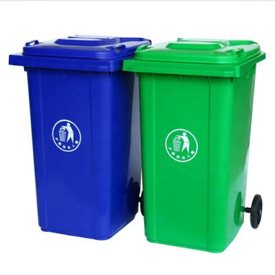 China Large Sustainable Large Outdoor Hygiene 120L Outdoor Sorting Bin Trailer Matching Plastic Garbage Bin for sale