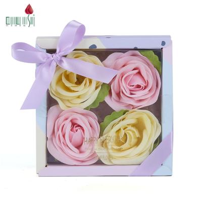 China Wholesale Flora Basic Cleansing Scented Bath Colorful Romantic Rose Flower Soap zu verkaufen