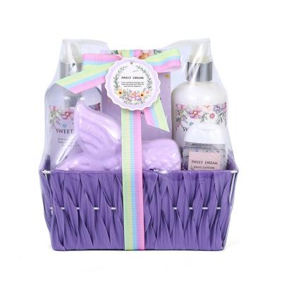 China Moisturizing Cleansing Moisturizing Cleansing Natural Purple Beauty Wholesale Bath Spa Gift Wrap Set à venda