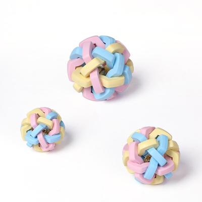 China Rubber Custom Teeth Cleaning Durable Natural Rubber Pet Chew Ball Treat Food Dog Toy for sale