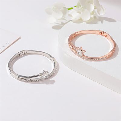 China Newest Environmentally Friendly Five-pointed Star Diamond Gold Plated Bracelet Custom Bracelets & Bangles for sale