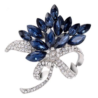 China Luxury Inspirational Black Orchid Rhinestone Flower Bauhinia Brooch Women Jewelry Fashion Environmentally Friendly Brooches for sale