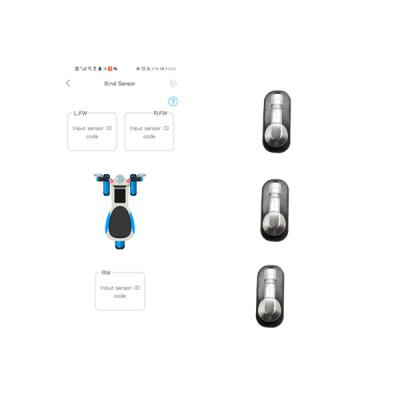 China Bicicleta TPMS de Wheeler Tire Pressure Sensor 120 libra por polegada quadrada BLE da parte dianteira 3 para bicicletas à venda