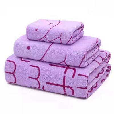 China Child Safe Bath Towel Set Wholesale High Quality Bath Towel Set Hand Towels Custom Logo for sale