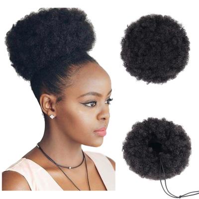 China Curly Drawstring Ponytail Wig Hair Bun Blowout Afro Short Afro Bun Pony Tail Clip In Curly On Synthetic Hair Bun Hair Pieces for sale