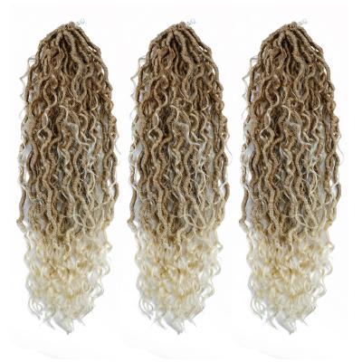 China Synthetic Fiber Crochet Braids River Faux Locs Curly Synthetic Braiding Hiar Extensions Bohemian Black For Women for sale