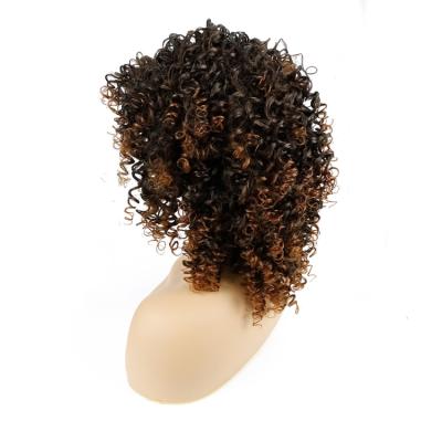 China Cheap Curly Short Curly Synthetic Hair Wig High Quality Natural Afro Deep Wave Curly Synthetic Hair 260g 13inches for sale