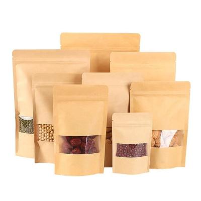 China Recyclable Kraft Paper Zip Lock Paper Bag Packaging Bags Kraft Paper Bag With Your Own Logo Coffee Custom Packaging for sale